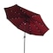 Hiland Solar Market Umbrella with LED Lights in Red with  Base MKC-UMB-R - alternate 1
